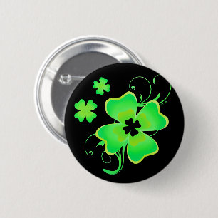 Lucky Irish Four Leaf Clover Button