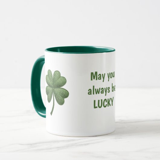 Lucky Irish Four Leaf Clover Mug Mok (Voorkant links)