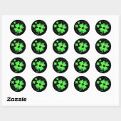 Lucky Irish Four Leaf Clover Ronde Sticker (Vel)