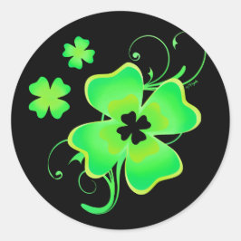 Lucky Irish Four Leaf Clover Ronde Sticker