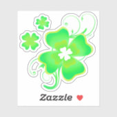 Lucky Irish Four Leaf Clover Sticker (Vel)