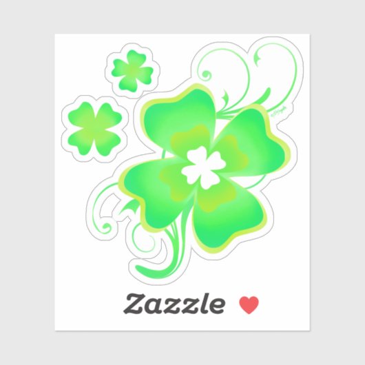 Lucky Irish Four Leaf Clover Sticker (Vel)