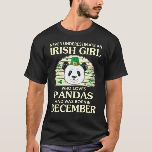 Lucky Irish Girl die van Pandas Saint Patrick houd T-shirt (Voorkant)