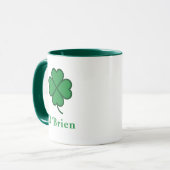 Lucky Irish Green Clover Personalized Coffee Mug Mok (Voorkant links)