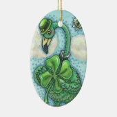 LUCKY IRISH GREEN FLAMINGO ORNAMENT Oval (Rechts)