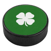 Lucky Irish Green Four Leaf Clover Modern Eenvoudi Hockey Puck (3/4)