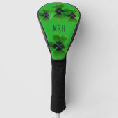 Lucky Irish Green Monogram Initialen Gepersonalise Golfheadcover (Voorkant)