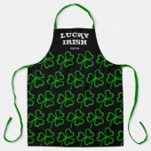 Lucky Irish Green Shamrock Pattern Black Monogram Schort (Voorkant)