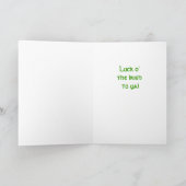 Lucky Irish Green Shamrocks Custom Kaart (Binnen)