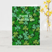Lucky Irish Green Shamrocks Custom Kaart (Gele Bloem)