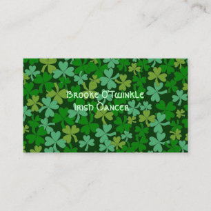 Lucky Irish Green Shamrocks Custom Visitekaartje