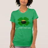 Lucky Irish Lass St Patrick's Day T-Shirt (Voorkant)