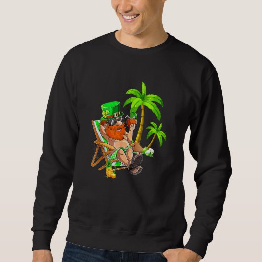 Lucky Irish Leprechaun Hawaiian Surfing St Patrick Trui (Voorkant)