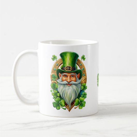 Lucky Irish Leprechaun Hoefijzer en klaver Koffiemok (Links)