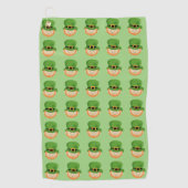 Lucky Irish Leprechaun met shamrock in zijn pet Golfhanddoek (Voorkant)