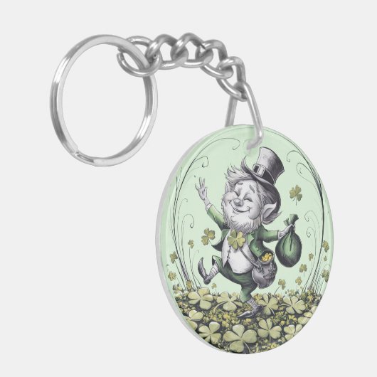 Lucky Irish Leprechaun Sleutelhanger (Voorkant Links)