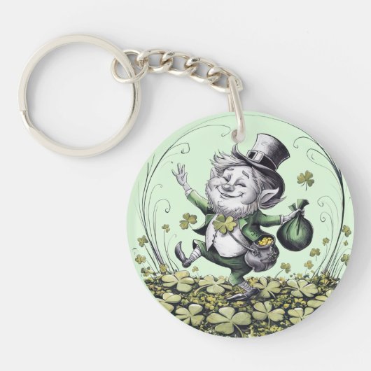 Lucky Irish Leprechaun Sleutelhanger (Voorkant)