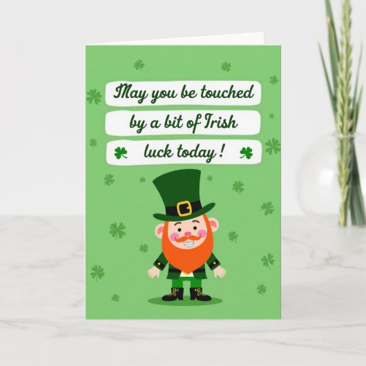 Lucky Irish Leprechaun Smile Kaart (Voorkant)