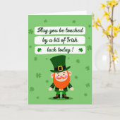 Lucky Irish Leprechaun Smile Kaart (Gele Bloem)