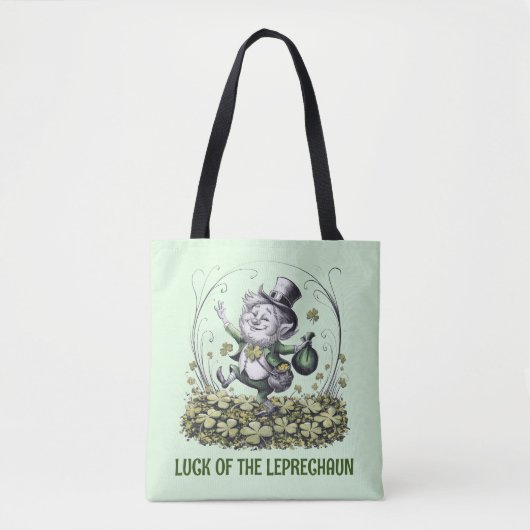 Lucky Irish Leprechaun Tote Bag (Voorkant)