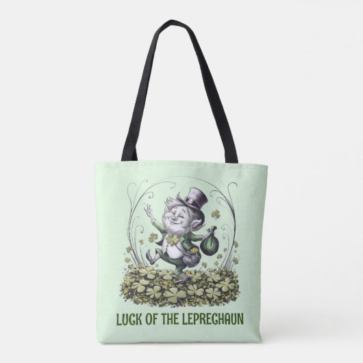 Lucky Irish Leprechaun Tote Bag (Achterkant)