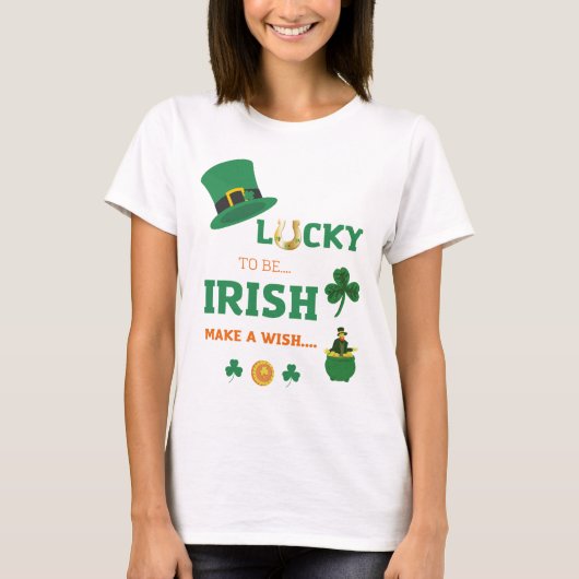 Lucky irish maakt een wens T-Shirt (Voorkant)