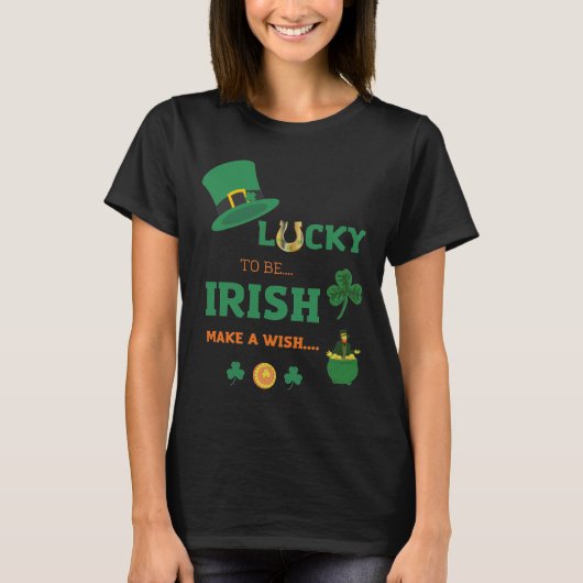 Lucky irish maakt een wens T-Shirt (Voorkant)