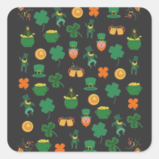 Lucky Irish patrick's day Vierkante Sticker (Voorkant)