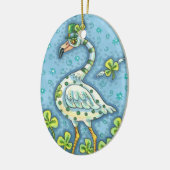 LUCKY IRISH POLKA DOT FLAMINGO, FUNNY BIRD 2021 KERAMISCH ORNAMENT (Links)