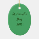 LUCKY IRISH POLKA DOT FLAMINGO ORNAMENT van 2019 (Achterkant)