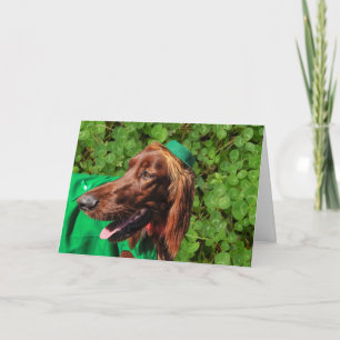 Lucky Irish Setter St. Patrick's Day Wenskaart Kaart
