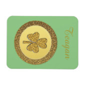 Lucky Irish Shamrock Gold Coin Custom Magneet (Horizontaal)