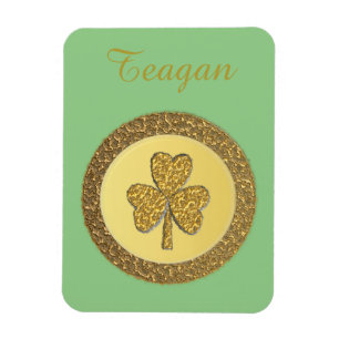 Lucky Irish Shamrock Gold Coin Custom Magneet