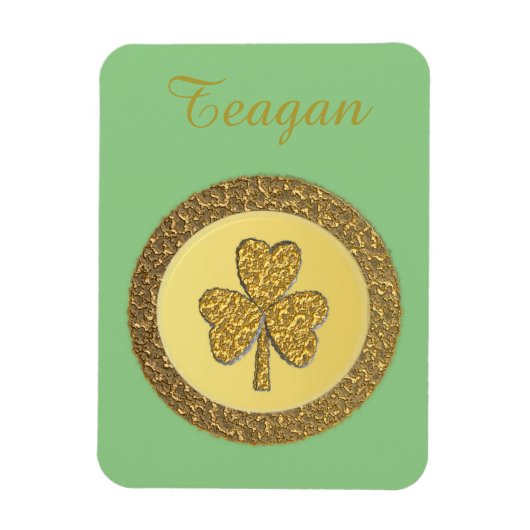 Lucky Irish Shamrock Gold Coin Custom Magneet (Verticaal)