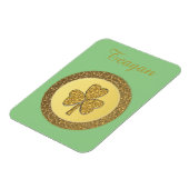 Lucky Irish Shamrock Gold Coin Custom Magneet (Linkerzijde)