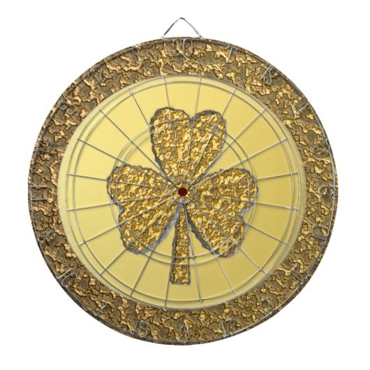 Lucky Irish Shamrock Gold Coin Dartbord (Voorkant)