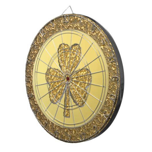 Lucky Irish Shamrock Gold Coin Dartbord (Voorkant Rechts)