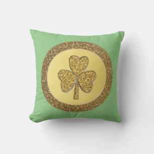 Lucky Irish Shamrock Gold Coin Double Sided Kussen