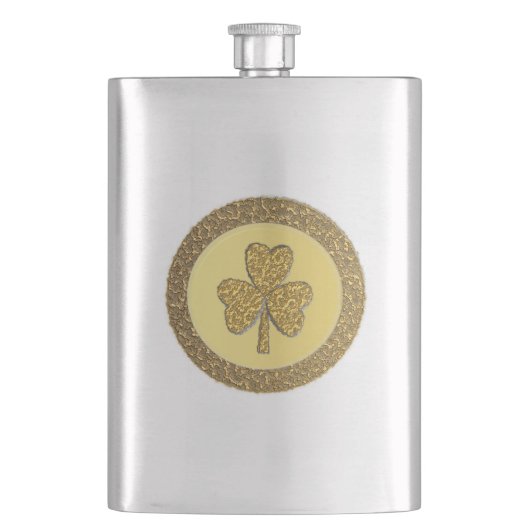 Lucky Irish Shamrock Gold Coin Flacon (Voorkant)