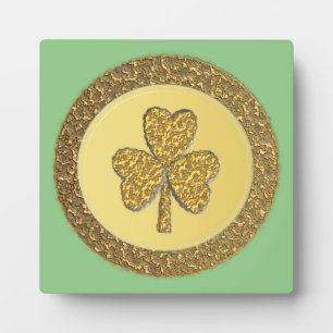 Lucky Irish Shamrock Gold Coin Fotoplaat