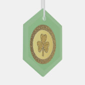 Lucky Irish Shamrock Gold Coin Glas Ornament (Voorkant Rechts)