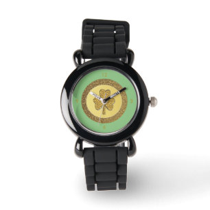 Lucky Irish Shamrock Gold Coin Horloge