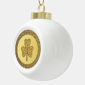 Lucky Irish Shamrock Gold Coin Keramische Bal Ornament (Rechts)