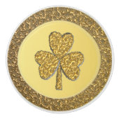 Lucky Irish Shamrock Gold Coin Keramische Knop (Voorkant)