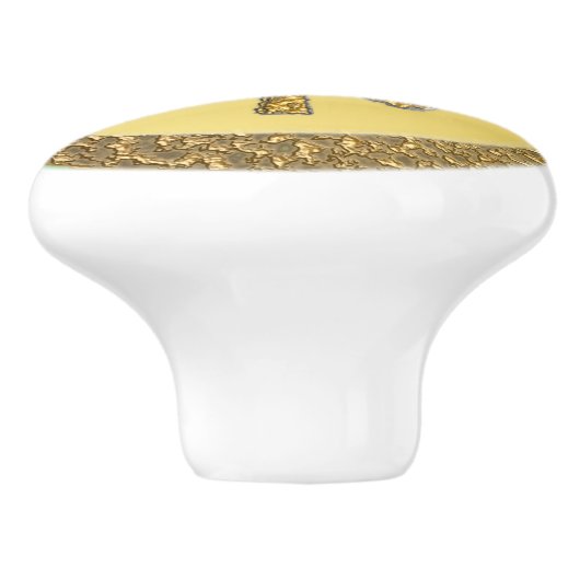 Lucky Irish Shamrock Gold Coin Keramische Knop (Zijkant)