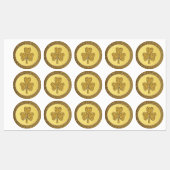 Lucky Irish Shamrock Gold Coin Labels (Vel)