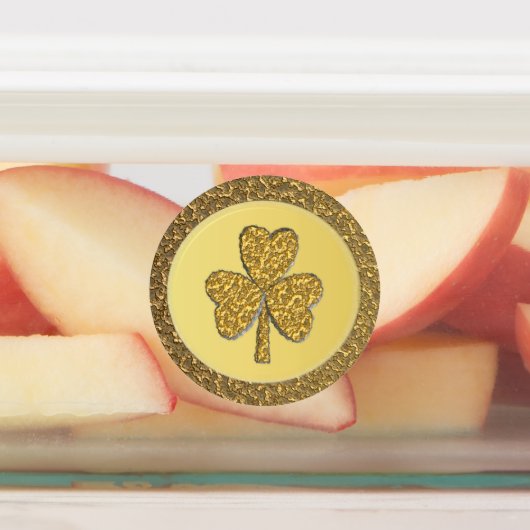 Lucky Irish Shamrock Gold Coin Labels (Aangebracht)