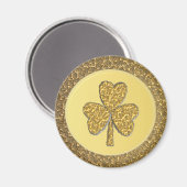 Lucky Irish Shamrock Gold Coin Magneet (Voorkant / Achterkant)