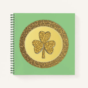 Lucky Irish Shamrock Gold Coin Notitieboek