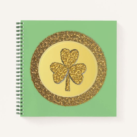 Lucky Irish Shamrock Gold Coin Notitieboek (Voorkant)